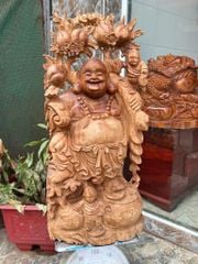 Tượng Phật - Di Lặc Liền Khối Cao 86cm, Gỗ Ngọc Am
