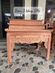 Bàn Thờ - Án Gian Đứng Tam Cấp Gỗ Hương Đá Kích Thước N176*S108*C107
