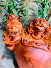 Tượng Cóc Thiềm Thừ Gỗ Hương Ta  Cao 65cm, Ngang 52cm, Sâu 30cm