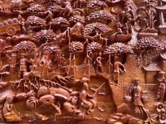 Tranh Gỗ Đồng Quê Kích Thước 237 x 117 x8 Cm Gỗ Hương Đá- Khung Trơn