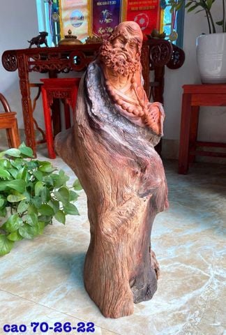 Tượng Phật -  Đạt Ma Gỗ Hương Ta Cao 70cm