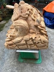 Tượng Cóc Thiềm Thừ Gỗ Ngọc Am- Kích Thước Ngang 96cm