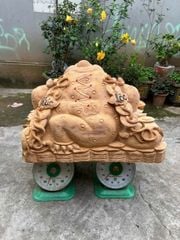 Tượng Cóc Thiềm Thừ Gỗ Ngọc Am- Kích Thước Ngang 96cm