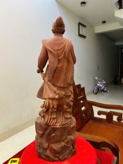 Tượng Danh Nhân -  Tượng Gỗ Trần Quốc Tuấn - Gỗ Tử Đàn Cao 70cm