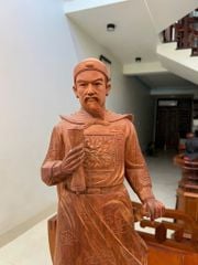 Tượng Danh Nhân -  Tượng Gỗ Trần Quốc Tuấn - Gỗ Tử Đàn Cao 70cm