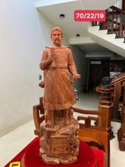 Tượng Danh Nhân -  Tượng Gỗ Trần Quốc Tuấn - Gỗ Tử Đàn Cao 70cm
