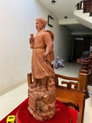 Tượng Danh Nhân -  Tượng Gỗ Trần Quốc Tuấn - Gỗ Tử Đàn Cao 70cm