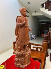 Tượng Danh Nhân -  Tượng Gỗ Trần Quốc Tuấn - Gỗ Tử Đàn Cao 70cm
