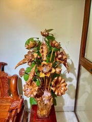 Bình Hoa Sen Gỗ - Gỗ Sưa - 15 Cành