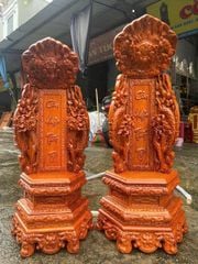 Bài Vị Cửu Huyền Thất Tổ Hàng Kỹ Đục Chạm Tinh Xảo - Gỗ Hương Đá