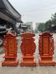 Bài Vị Cửu Huyền Thất Tổ - Gỗ hương Mẫu Đục Song Long Cao 50cm