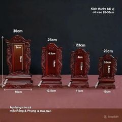Bài Vị Gia Tiên - Gỗ Mít CaoTừ 20cm-30cm