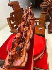 Tượng Linh Vật - Cầu Bát Mã Gỗ Trắc Đỏ Đen Dài 65cm
