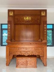 Vách Ngăn Phòng Thờ - Gỗ Hương Đá, Gõ Đỏ Đục Truyện VN08