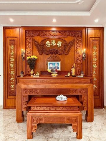 Vách Ngăn Phong Thờ - Gỗ Hương Đá, Gõ Đỏ Đục Truyện VN07