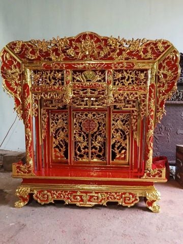 Khám thờ KT Ngang 93cm, Sâu 40cm, Cao 117cm- Gỗ Mít/Dổi Sơn Son