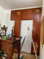 Vách Ngăn Phòng Thờ -  Gỗ Gõ Hương Đỏ, Hương Đá, Gõ Đỏ Tự Nhiên