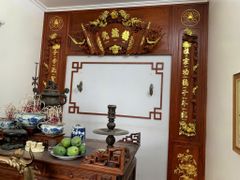 Vách Ngăn Phòng Thờ -  Gỗ Gõ Hương Đỏ, Hương Đá, Gõ Đỏ Tự Nhiên