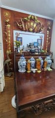 Vách Ngăn Phòng Thờ -  Gỗ Gõ Hương Đỏ, Hương Đá, Gõ Đỏ Tự Nhiên