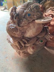 Tượng Cóc Thiềm Thừ Gỗ Hương Đá Kích Thước Ngang 40cm, Cao 45cm, Sâu 50cm- Hàng Kỹ