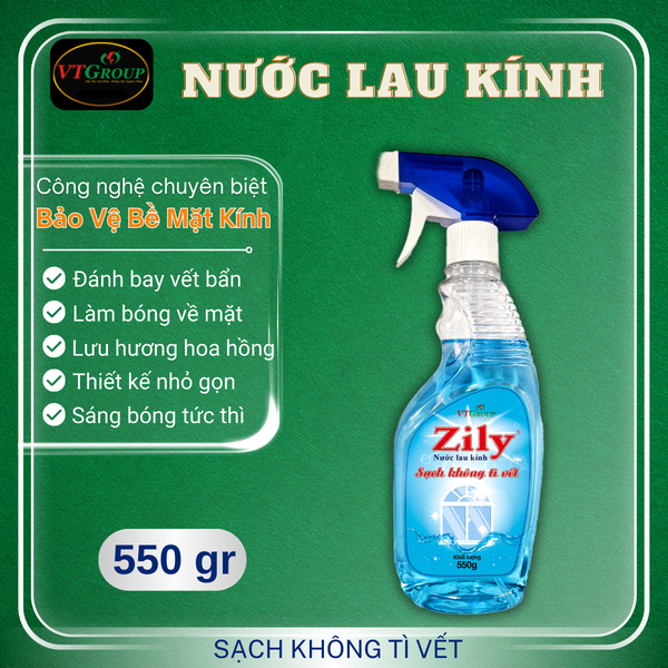 Nuoc lau kinh Zily 550g huong hoa hong