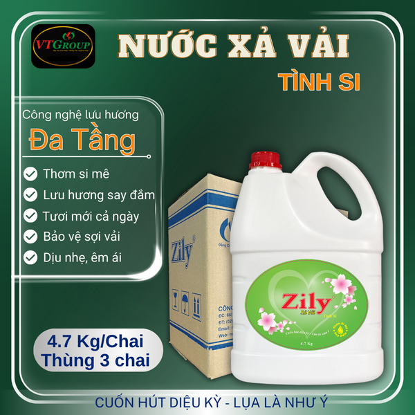 Nuoc xa vai Zily chai 4.7kg thung 3 chai