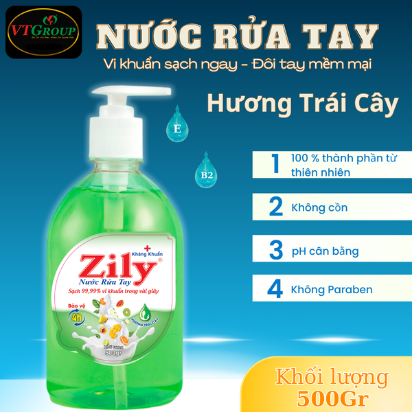 Nuoc rua tay Zily chai 500g