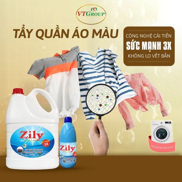 Nuoc tay quan ao mau Zily chai 550g