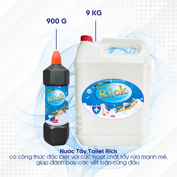 Nuoc tay toilet Rick can 9kg thung 2 can