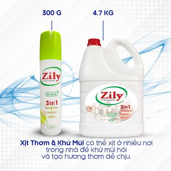 Xit thom va khu mui Zily chai 4.7kg thung 3 chai