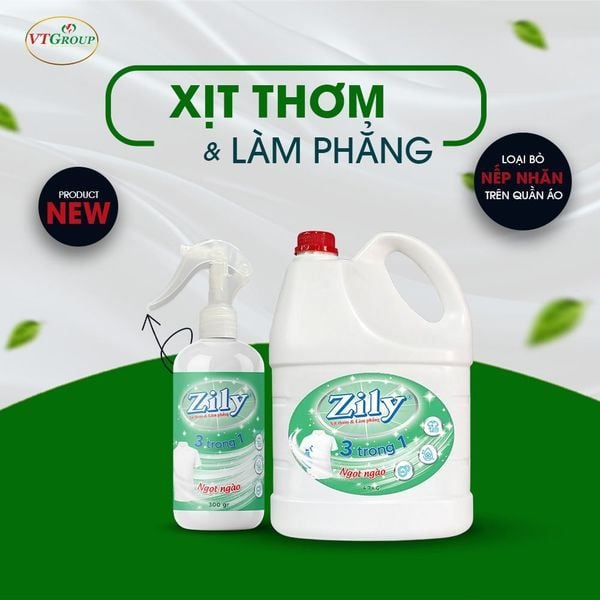 Xit thom va lam phang quan ao Zily chai 4.7kg huong ngot ngao
