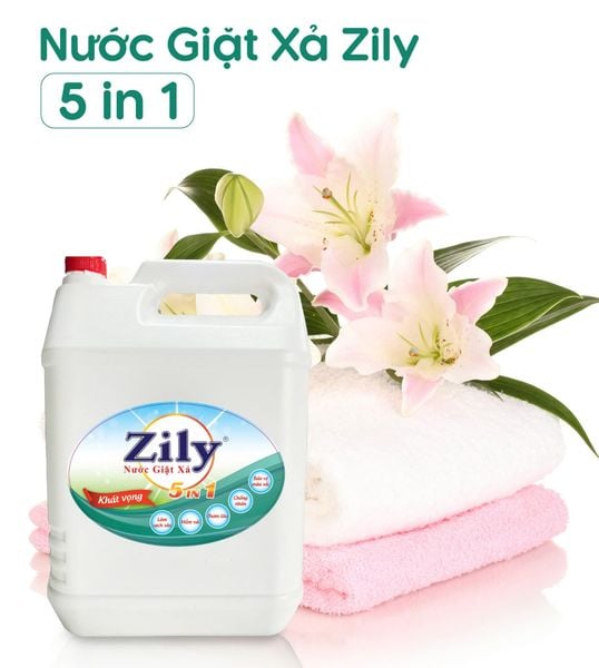 Nuoc giat xa Zily 5in1 can 9kg thung 2 can