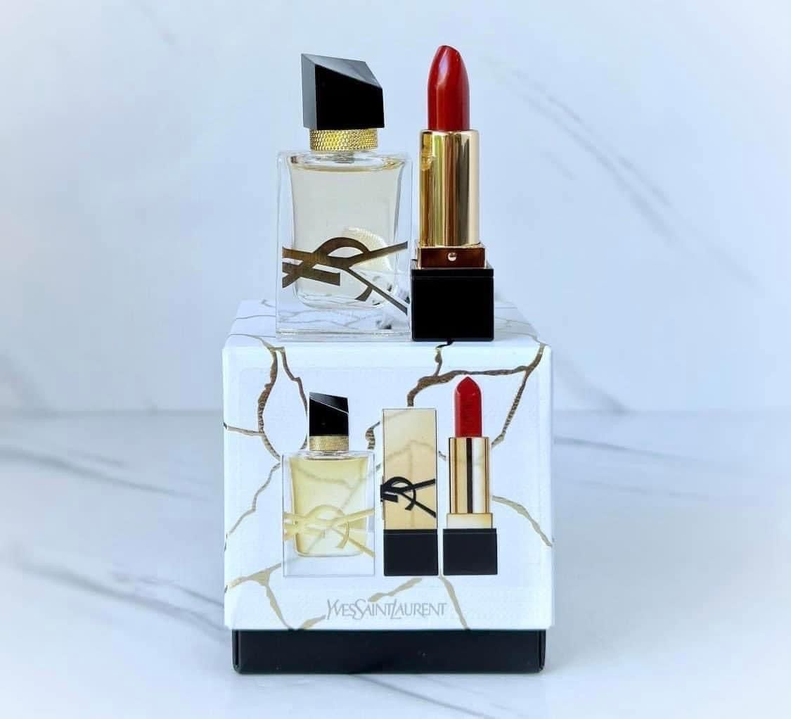 [Bill US] Set mini YSL 2 món: nước hoa Libre EDP 7.5ml & son mini RM Rouge  Muse 1.3gr