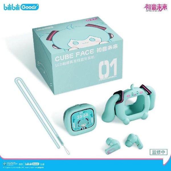 Tai Nghe Bluetooth Hatsune Miku CUBE FACE LCD Màn Hình Cảm Ứng | Bilibili Goods