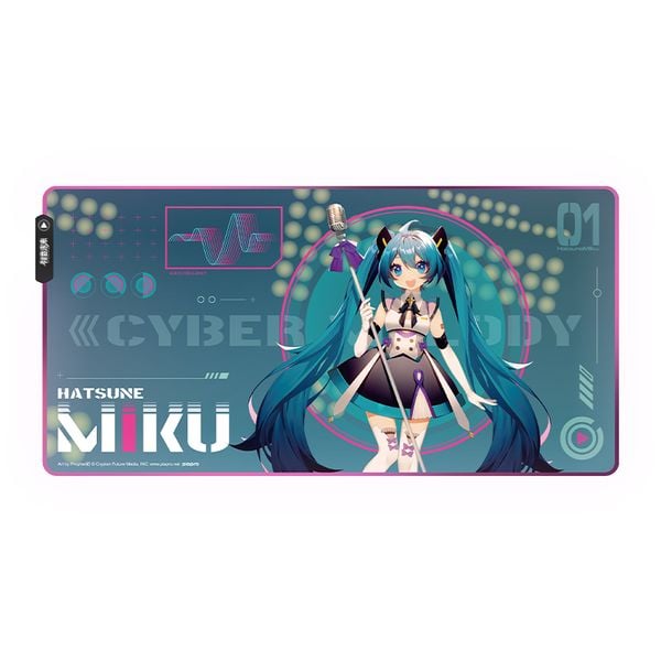 Hatsune Miku RGB Cyber Melody Mouse Pad - Vocaloid | Moeyu Goods