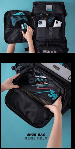 Balo Túi Đa Năng Du Lịch EXDARK x Hatsune Miku MIKU TRAVEL Series 2023 - Phong Cách Cyberpunk Cao Cấp