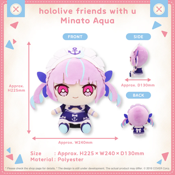 Nhồi bông hololive friends with u Minato Aqua Plushie