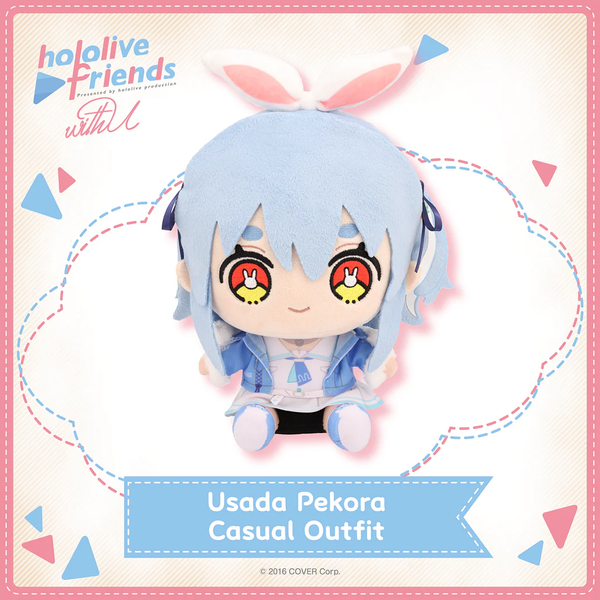 Nhồi bông hololive friends with u Usada Pekora Casual Outfit Plushie