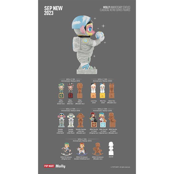 Đồ Chơi Mô Hình POP MART Molly Anniversary Statues Classical Retro Blind box Artoy