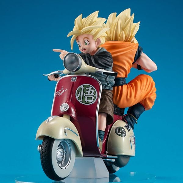 Super Saiyan Son Goku & Super Saiyan Son Gohan & Bike Desktop Real McCoy EX - Dragon Ball Z | MegaHouse Figure