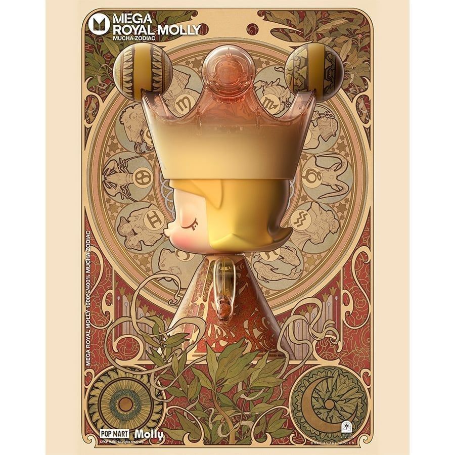 Mô Hình Đồ Chơi POP MART Mega Royal Molly 400% Mucha Zodiac Blind