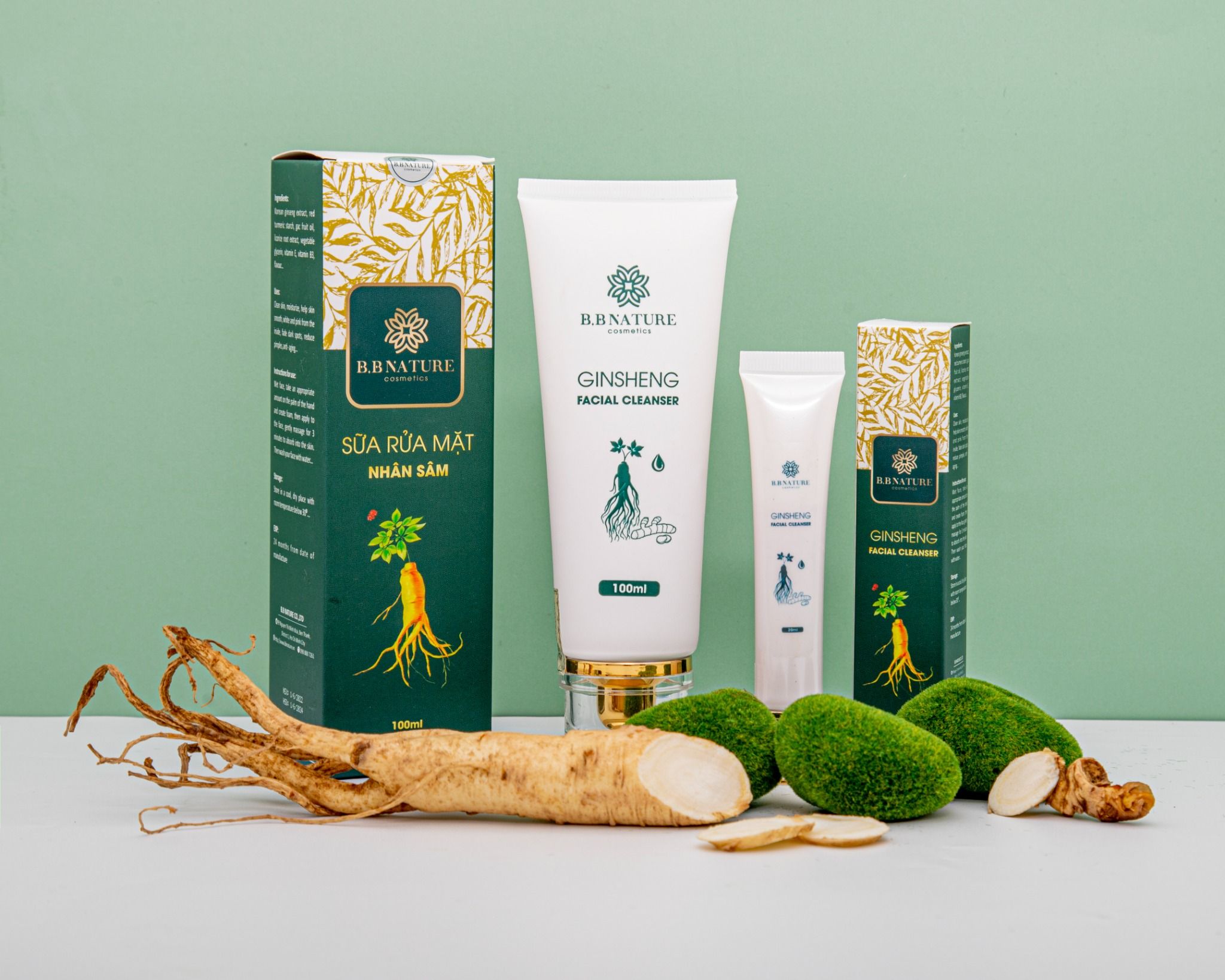  NEW! Sữa rửa mặt Nhân sâm B.B Nature - Ginsheng Facial Cleanser 