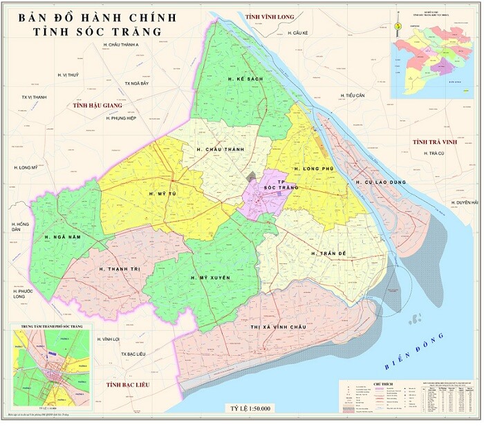 Đừng bỏ qua cơ hội xem bản đồ hành chính thành phố Sóc Trăng mới nhất