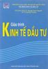 Giáo trình kinh tế đầu tư (tái bản)