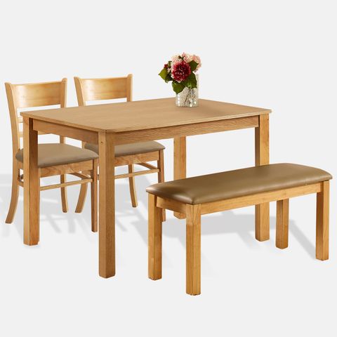  CB002 - BỘ BÀN ĂN CABIN 2 GHẾ ĐƠN KÈM GHẾ DÀI 