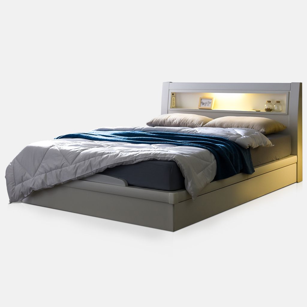 DB013A - GIƯỜNG LED GỖ MDF SIZE QUEEN