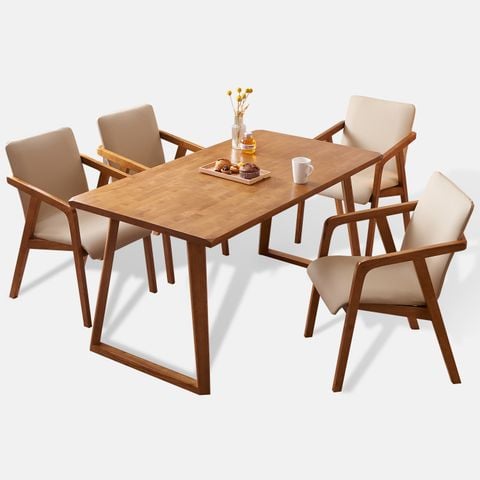  MC001 - BỘ BÀN ĂN MARCEL 4 GHẾ ĐƠN 