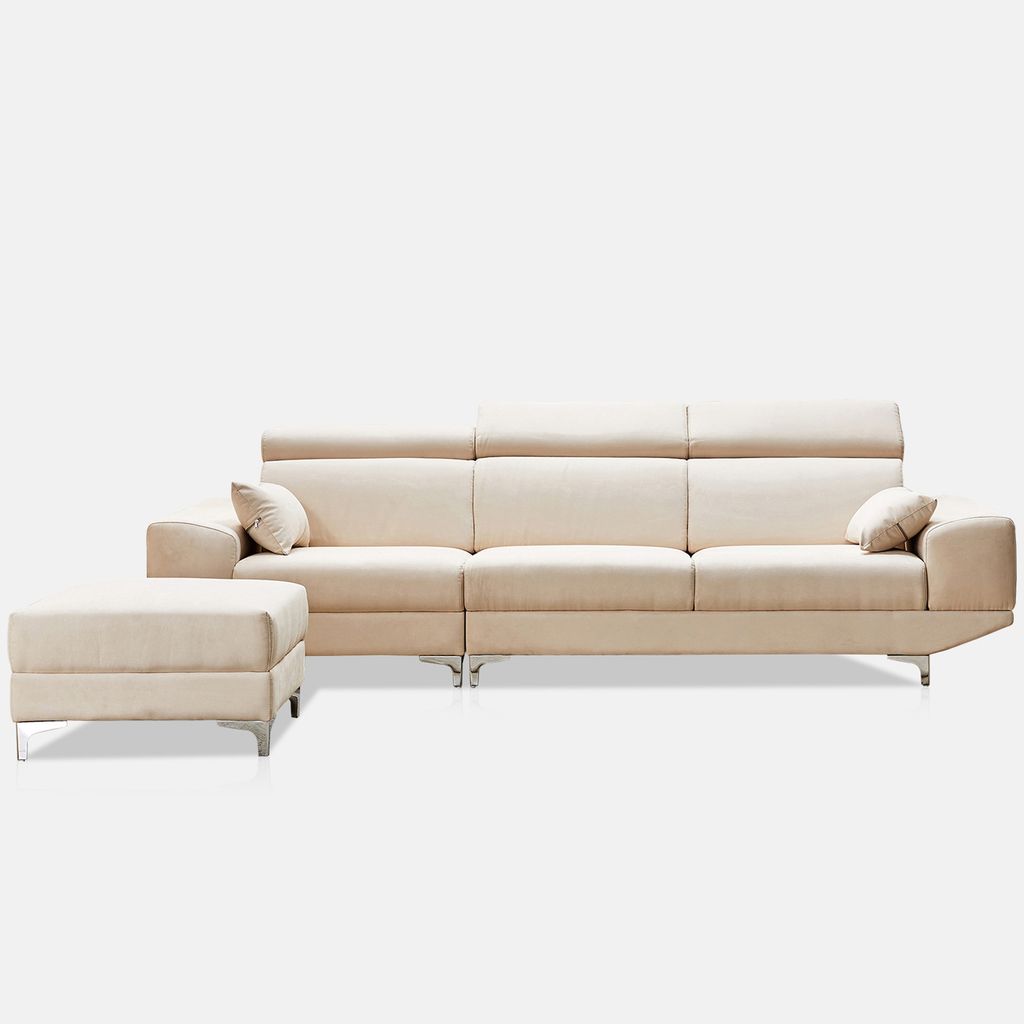 SF413 - SOFA VẢI SUEDE 4 CHỖ XUẤT KHẨU