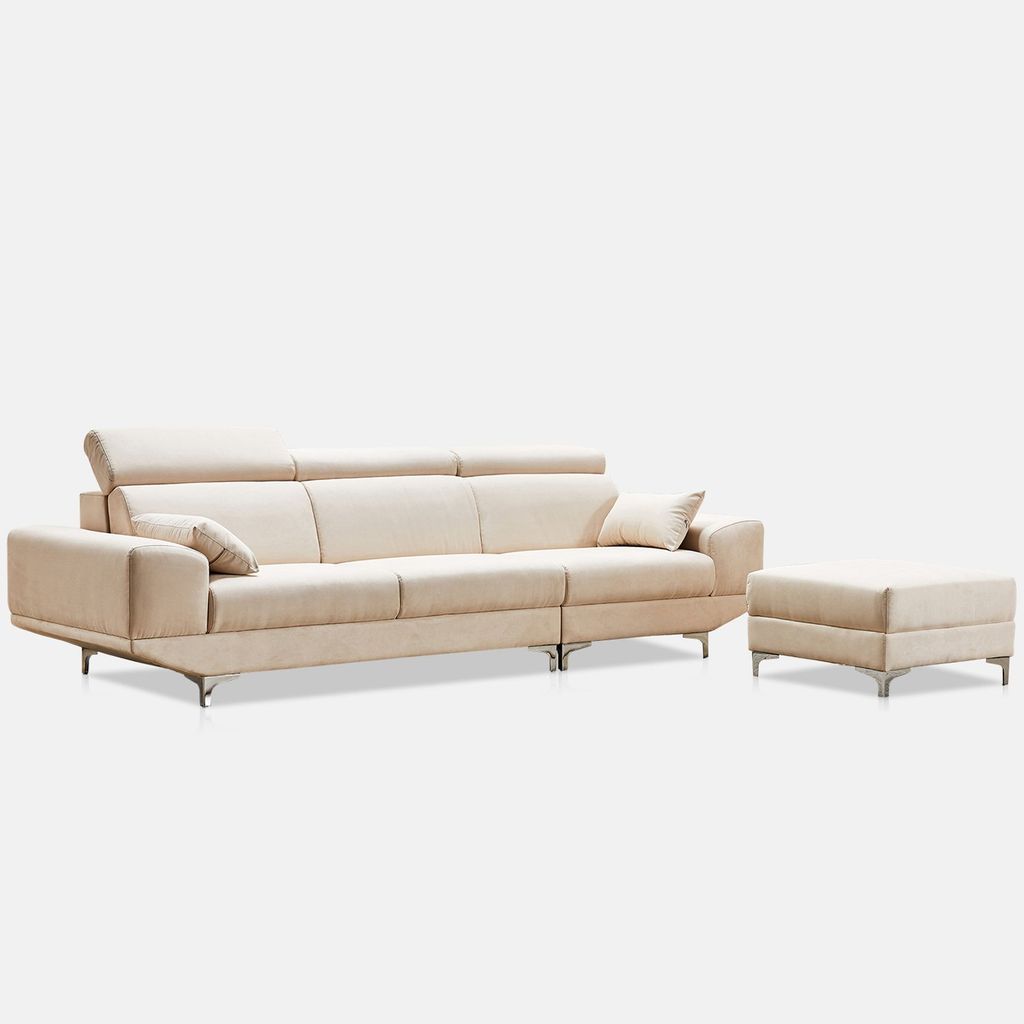 SF413 - SOFA VẢI SUEDE 4 CHỖ XUẤT KHẨU