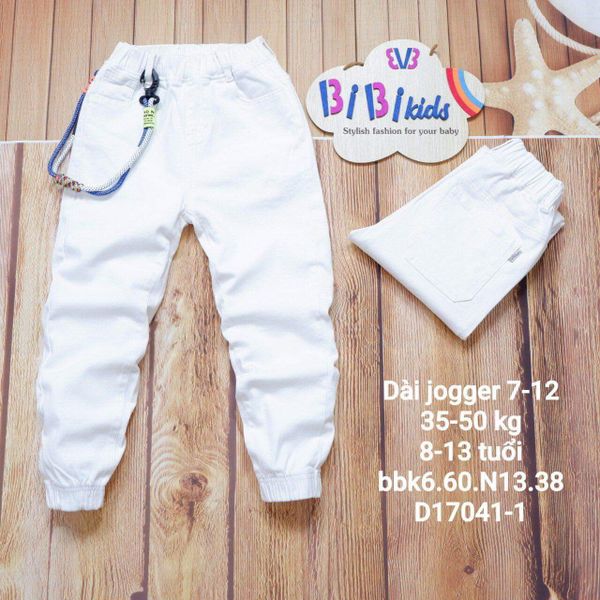 Quần jeans dài JOGGER kèm phụ kiện cho bé trai 35-50kg